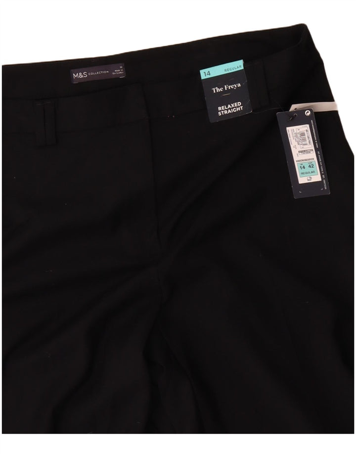 MARKS & SPENCER Pantaloni chino relaxați pentru femei UK 14 Large W36 L30 Black