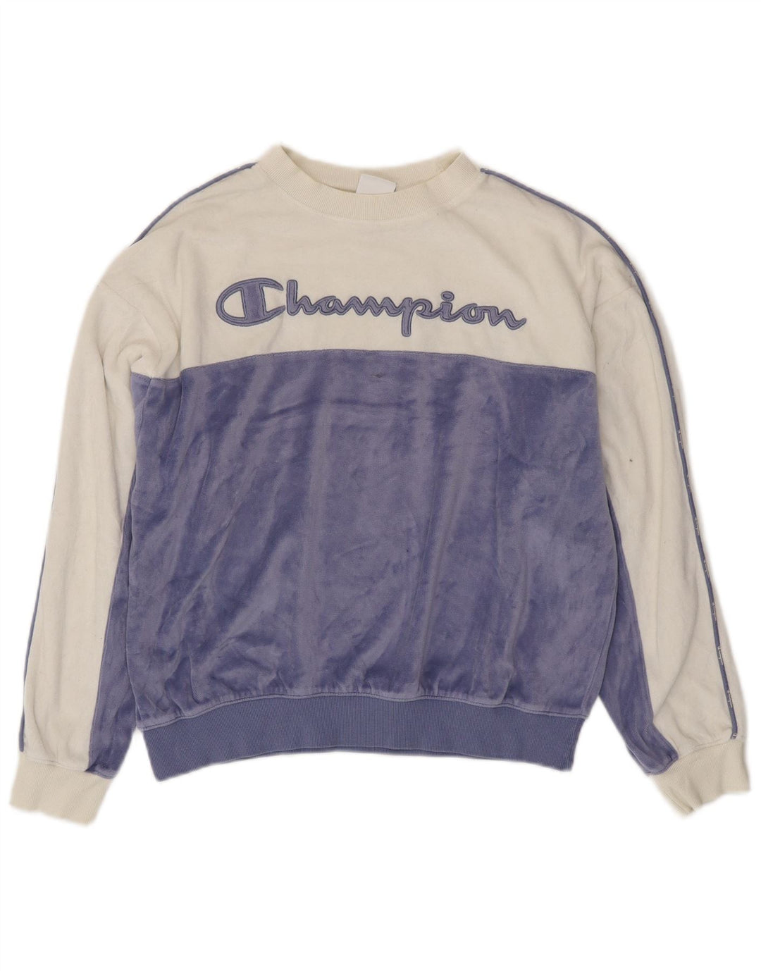 Pulover cu grafic pentru femei CHAMPION UK 16, mare, alb, bloc de culoare
