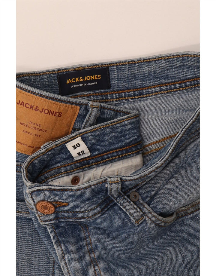 Jack & Jones Blugi Skinny Liam Distressed pentru bărbați W30 L32 Albastru
