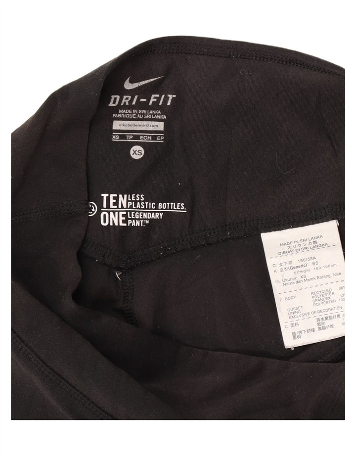 Leggings Capri Nike Dri Fit pentru femei UK 4 XS Poliester negru