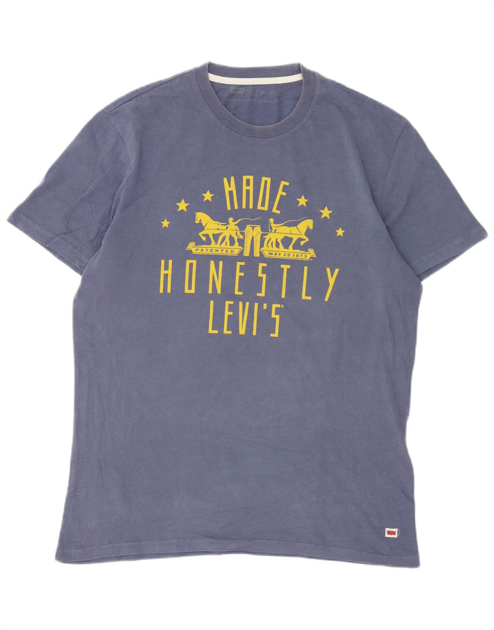Tricou grafic pentru bărbați Levi's Top mare, albastru, bumbac