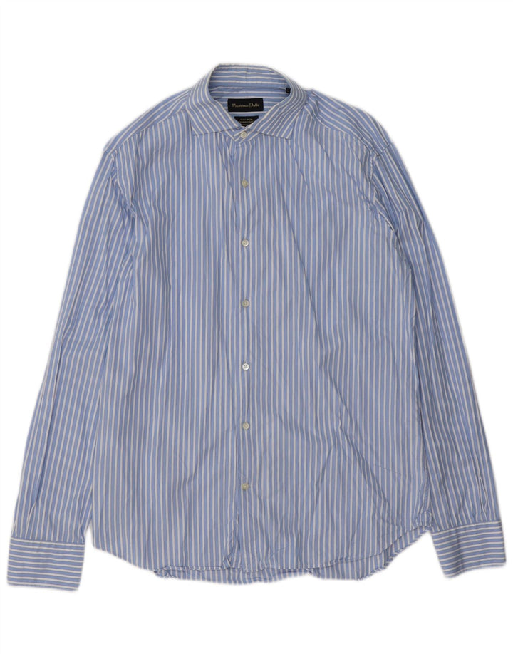 Cămașă pentru bărbați MASSIMO DUTTI Mărimea 16 1/2 Bumbac cu dungi albastre mari