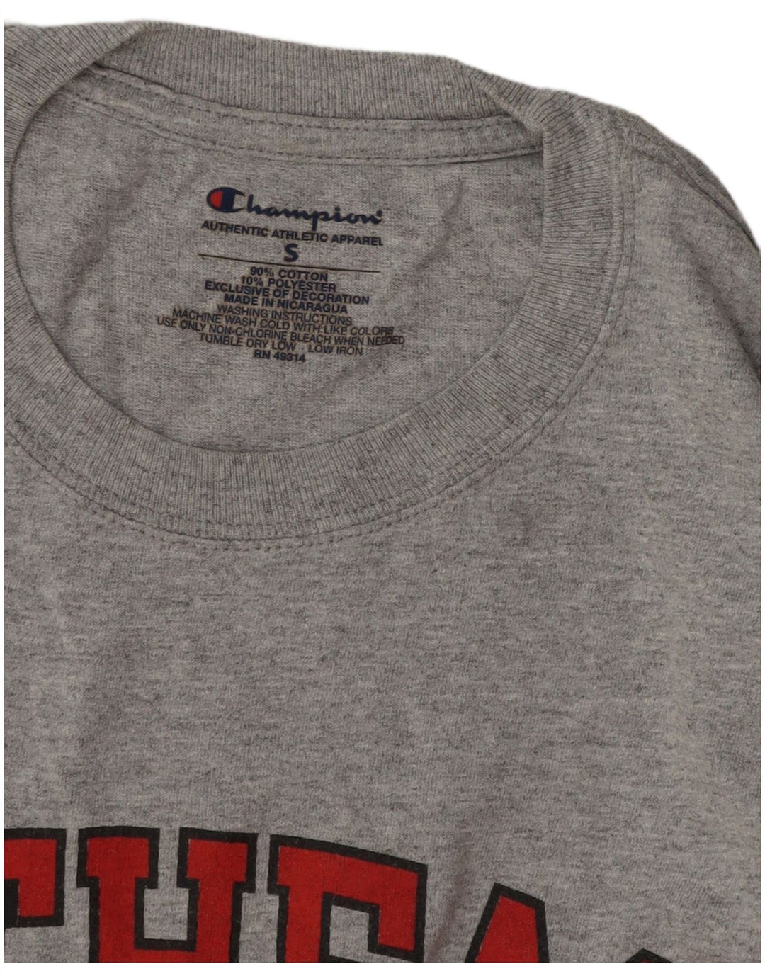 Tricou grafic pentru bărbați CHAMPION Top mic din bumbac gri