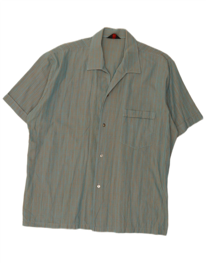 Cămașă cu mânecă scurtă pentru bărbați Van Heusen XL, bumbac cu carouri albastre