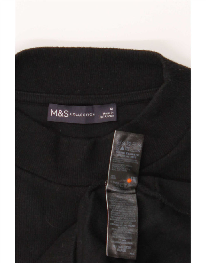 Top cu tunică cu mânecă lungă pentru femei Marks & Spencer UK 12 Poliester mediu negru