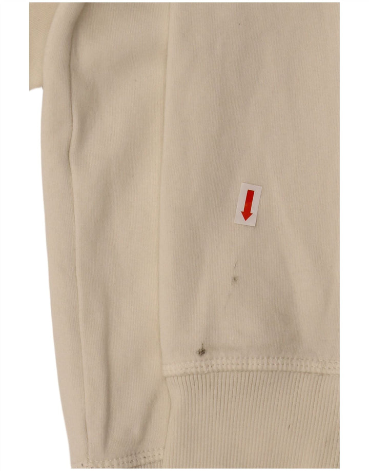 Pulover pentru damă CHAMPION cu hanoră grafică UK 14, bumbac alb mediu