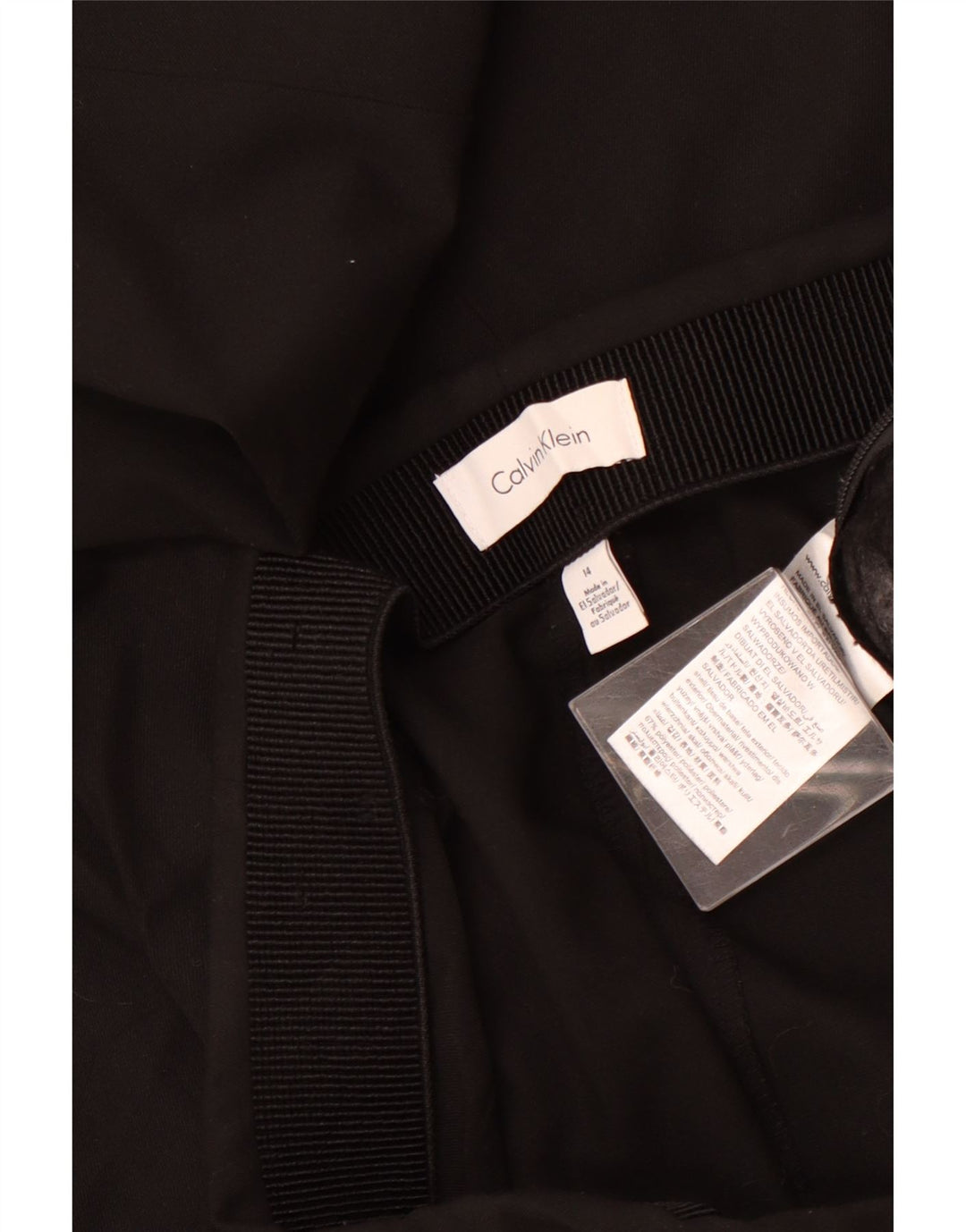 CALVIN KLEIN Pantaloni slim casual pentru femei US 14 XL W34 L27 poliester negru