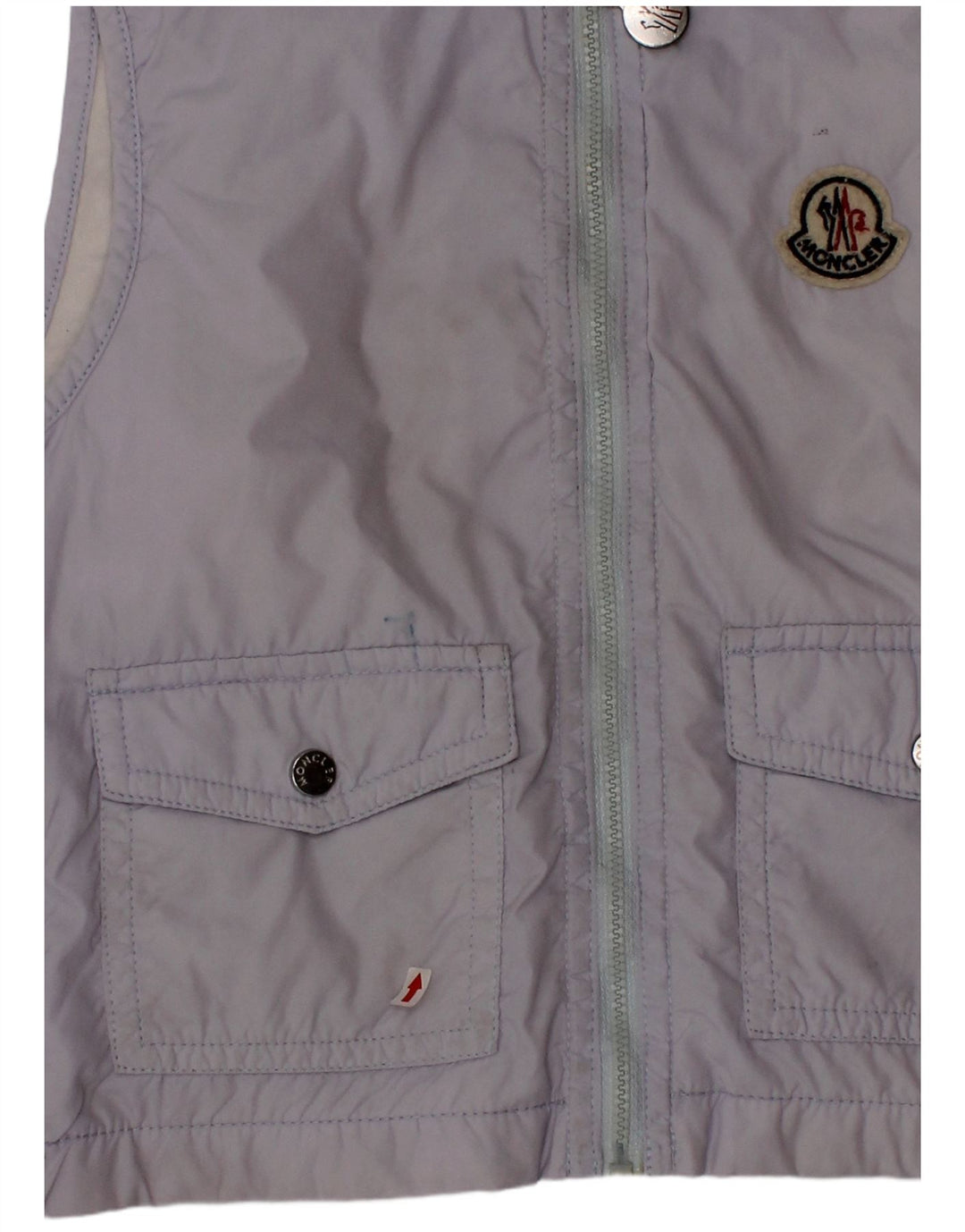 Gilet cu glugă Moncler pentru băieți 2-3 ani, albastru din poliamidă