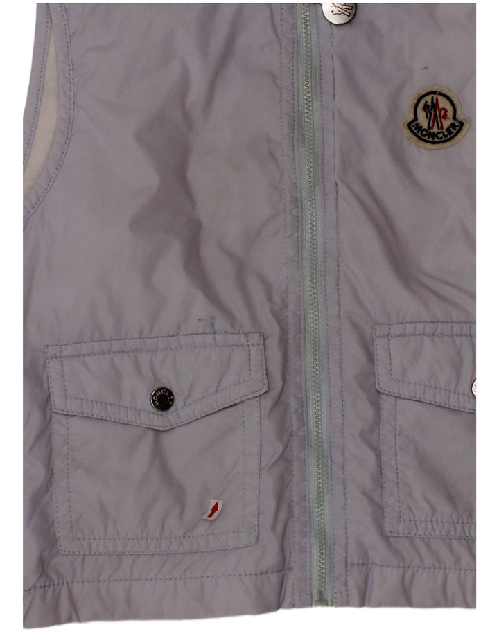 Gilet cu glugă Moncler pentru băieți 2-3 ani, albastru din poliamidă