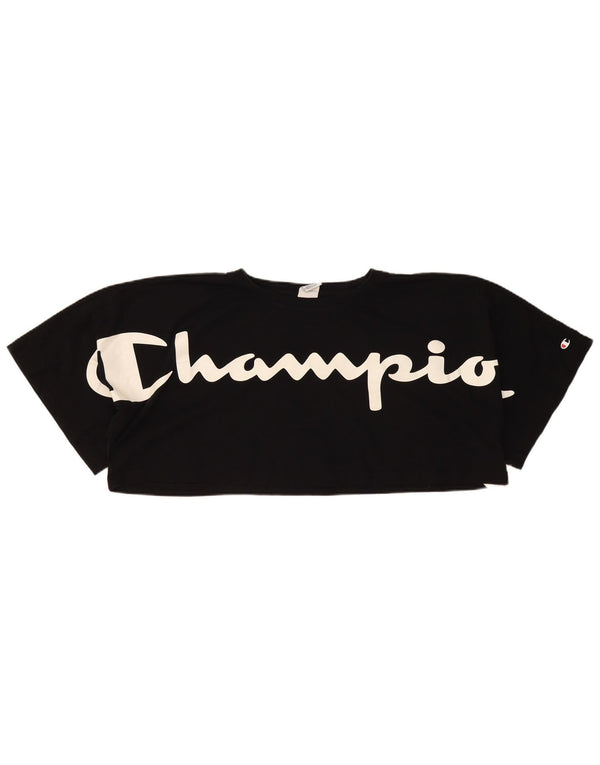 Tricou cu grafic supradimensionat pentru femei Champion UK 14 Medium Negru