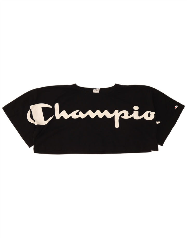 Tricou cu grafic supradimensionat pentru femei Champion UK 14 Medium Negru