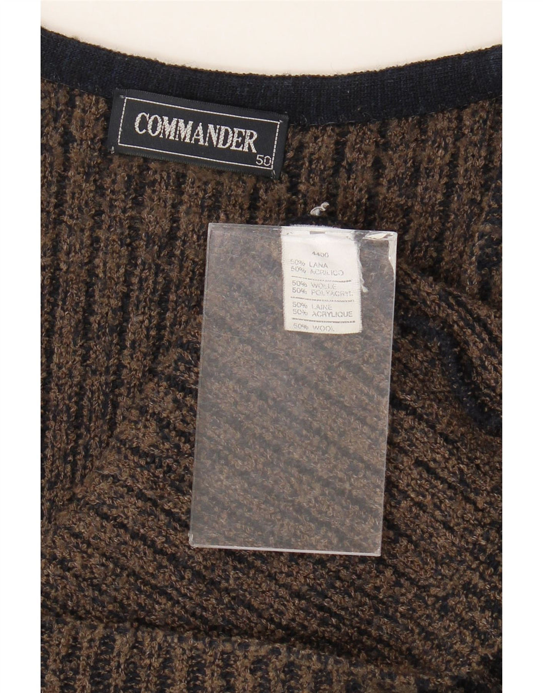 Pulover cardigan fără mâneci pentru bărbați Commander IT 50 Lână cu dungi gri mediu
