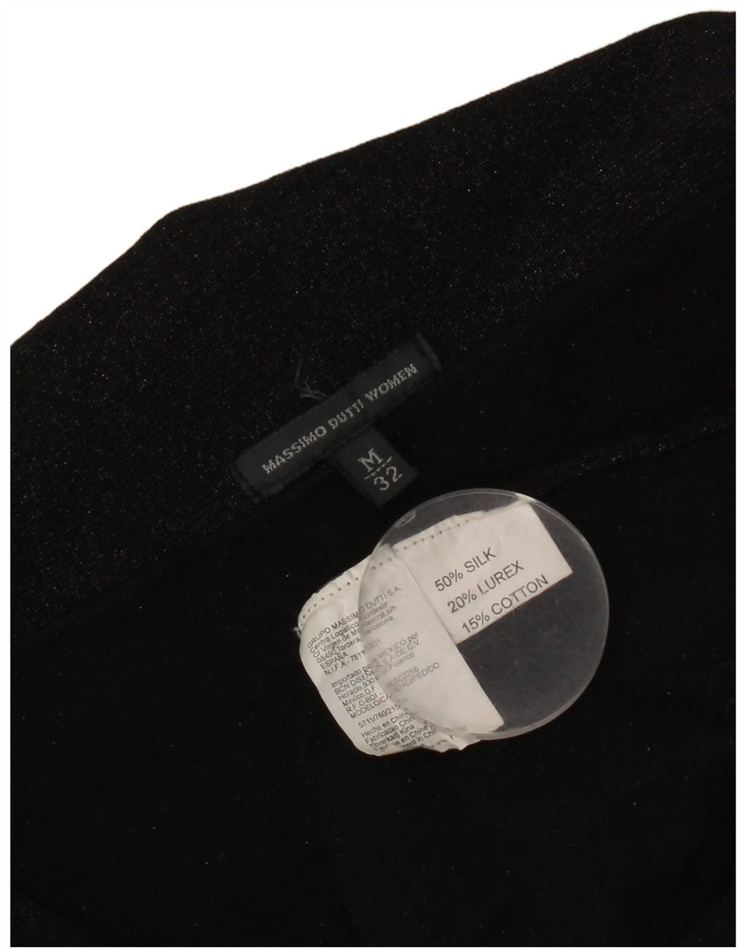 MASSIMO DUTTI Top cu vestă cu cravată în față pentru femei UK 12 Medium Black Flecked