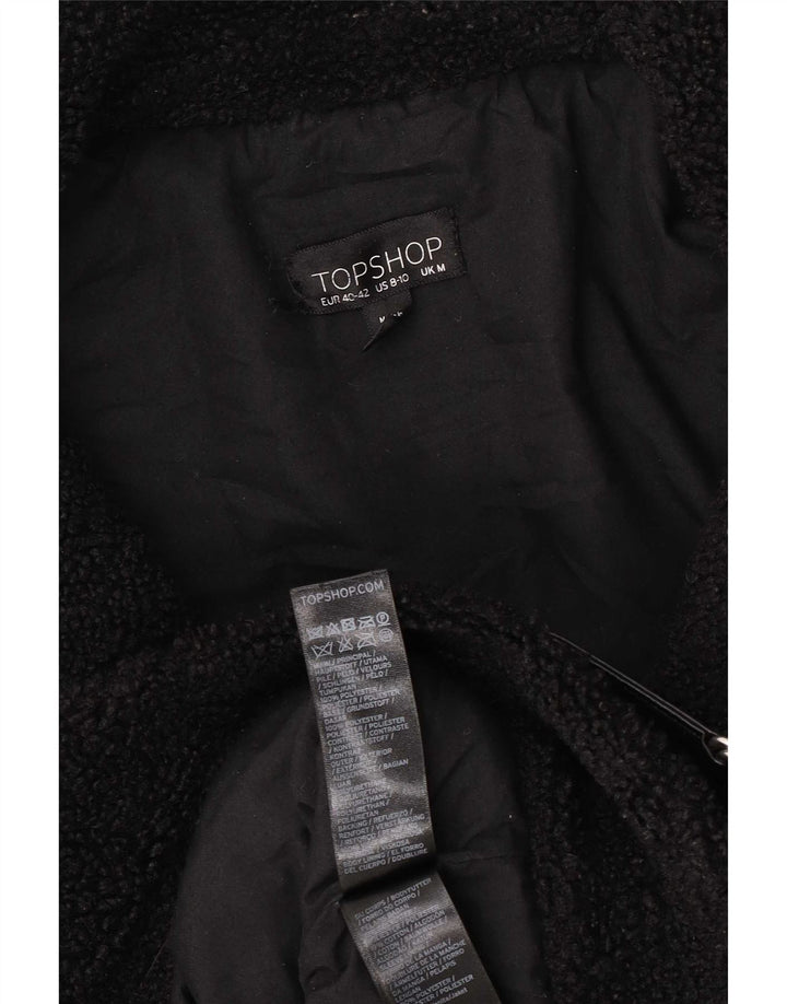 Jachetă din lână supradimensionată pentru femei Topshop UK 14 Poliester mediu negru
