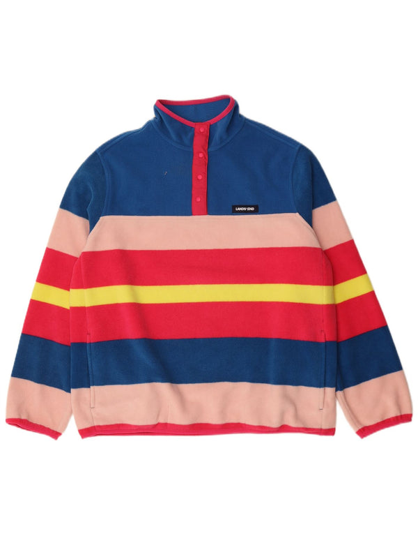 Pulover supradimensionat din lână pentru femei Lands End UK 16, mare, cu dungi multicolore