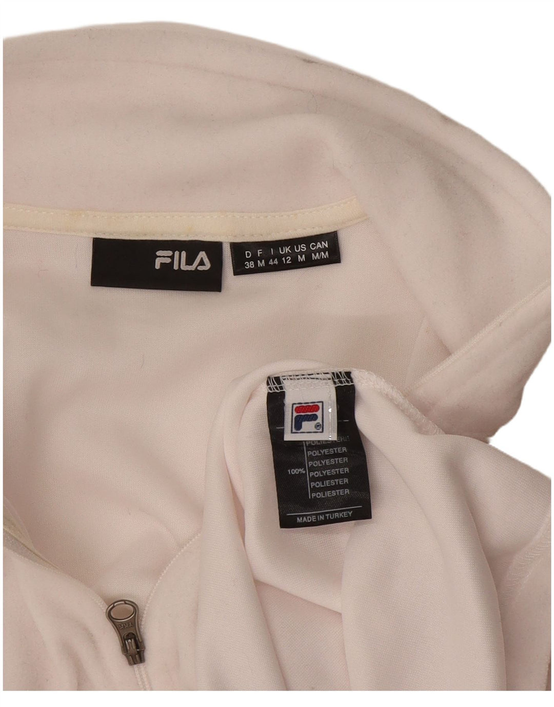 Jachetă polară Fila pentru femei UK 12 Poliester alb mediu
