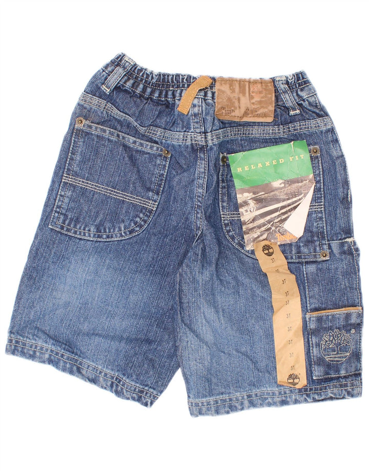 Pantaloni scurți din denim cargo Timberland pentru băieți 2-3 ani W22 bumbac albastru