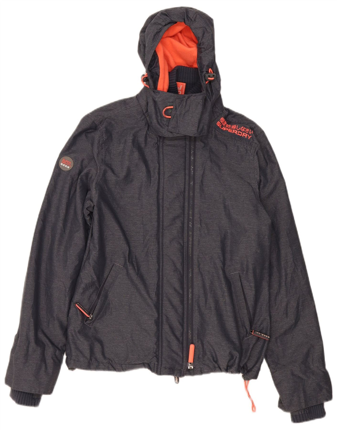 Jachetă Windbreaker cu glugă Superdry pentru femei UK 16, mare, gri