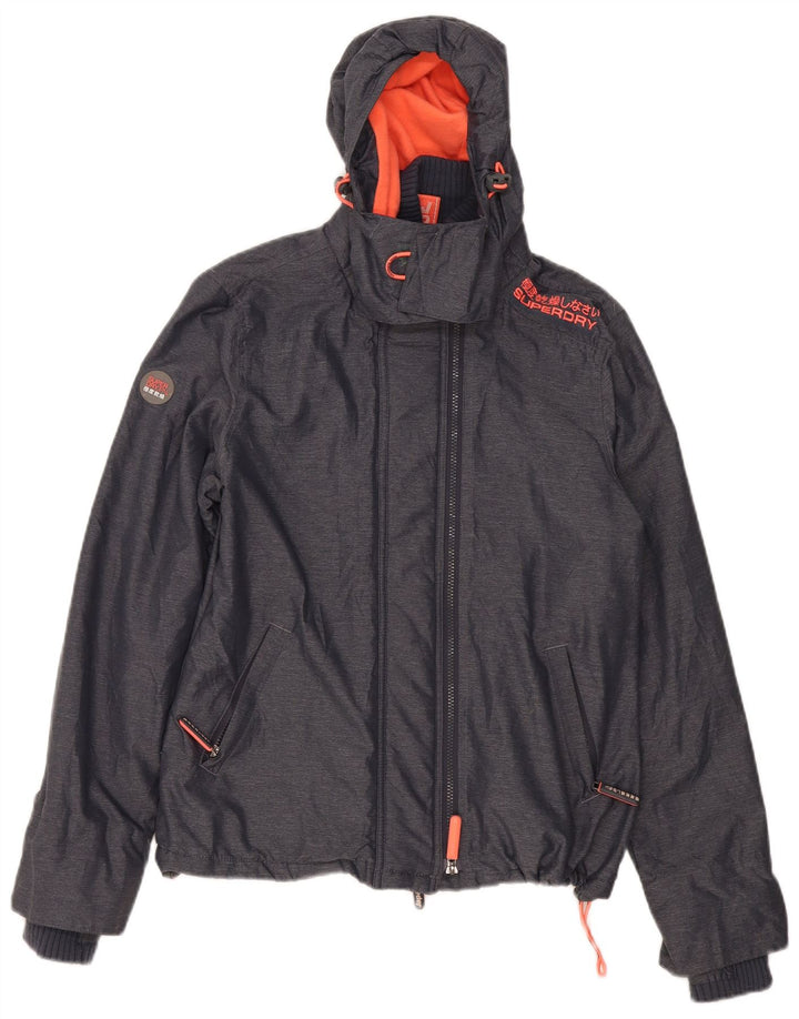 Jachetă Windbreaker cu glugă Superdry pentru femei UK 16, mare, gri