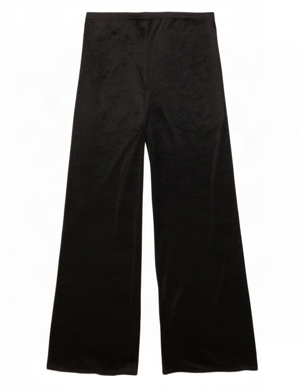 Topshop Pantaloni casual din velur cu picioare late pentru femei UK 12 Medium W28 L30 Negru