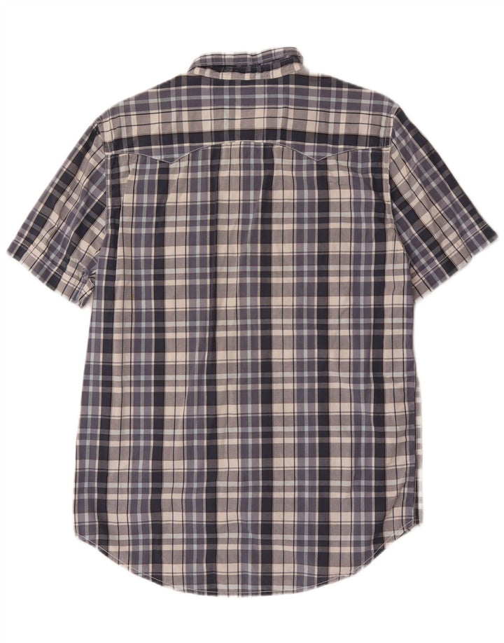 Cămașă Levi's pentru bărbați, cu mânecă scurtă, slim fit, din bumbac cu carouri albastru mediu