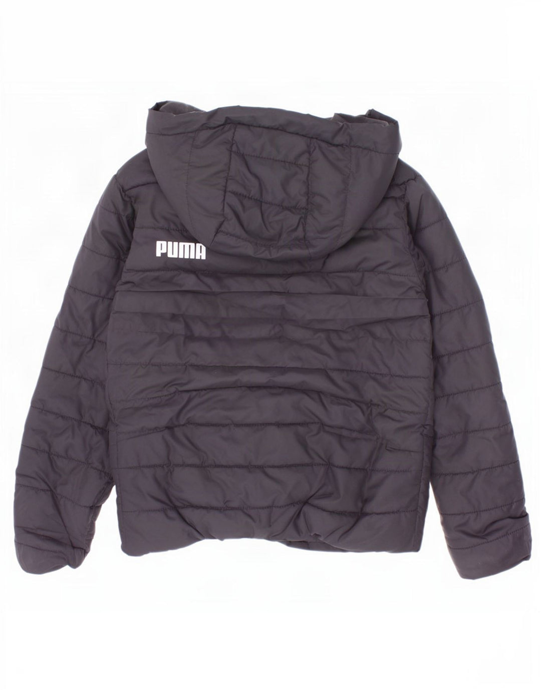 Jachetă căptușită cu glugă Puma pentru băieți 5-6 ani, poliester negru