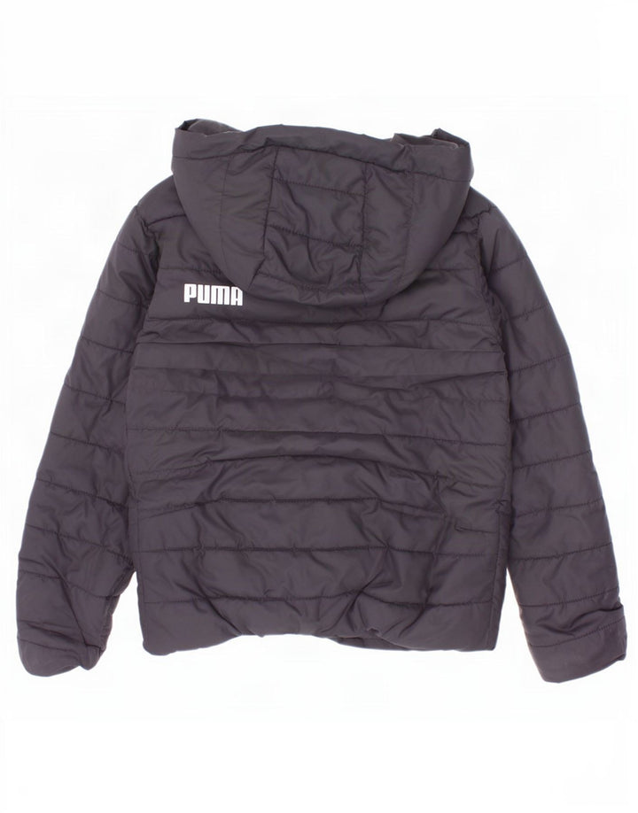 Jachetă căptușită cu glugă Puma pentru băieți 5-6 ani, poliester negru
