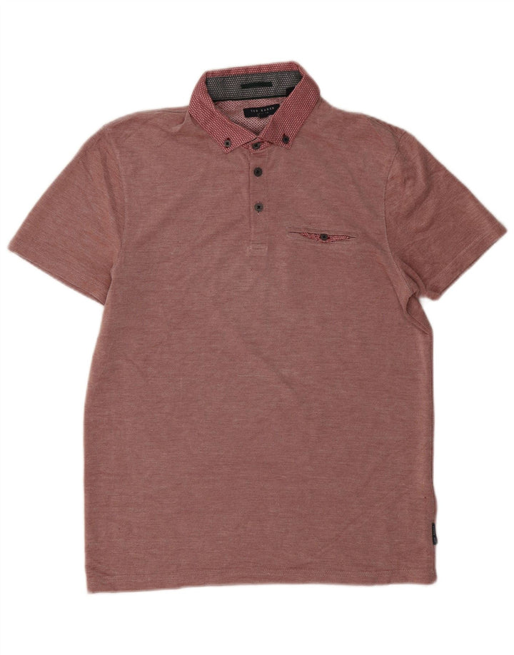 Tricou polo pentru bărbați Ted Baker Mărimea 3 Medium Burgundy Modal