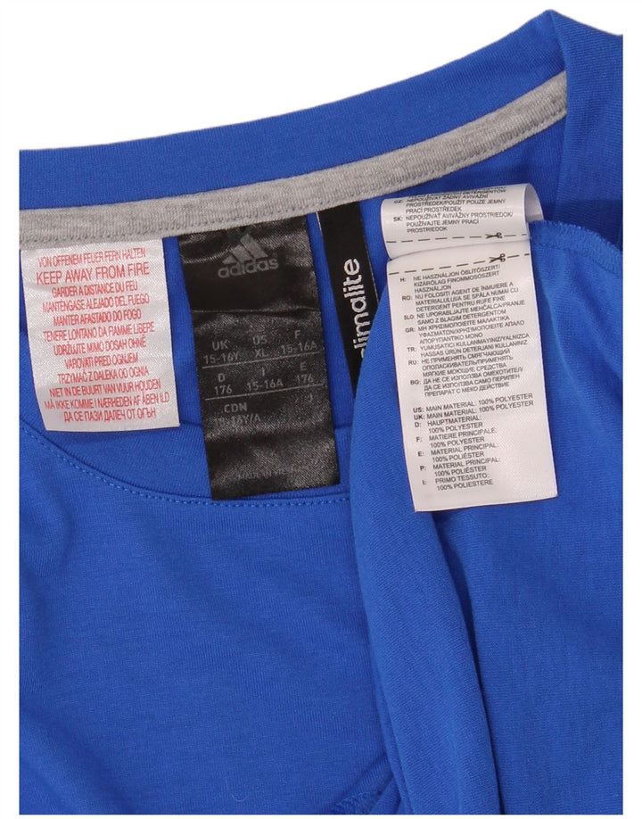 Tricou Climalite ADIDAS pentru baieti Top 15-16 ani poliester albastru