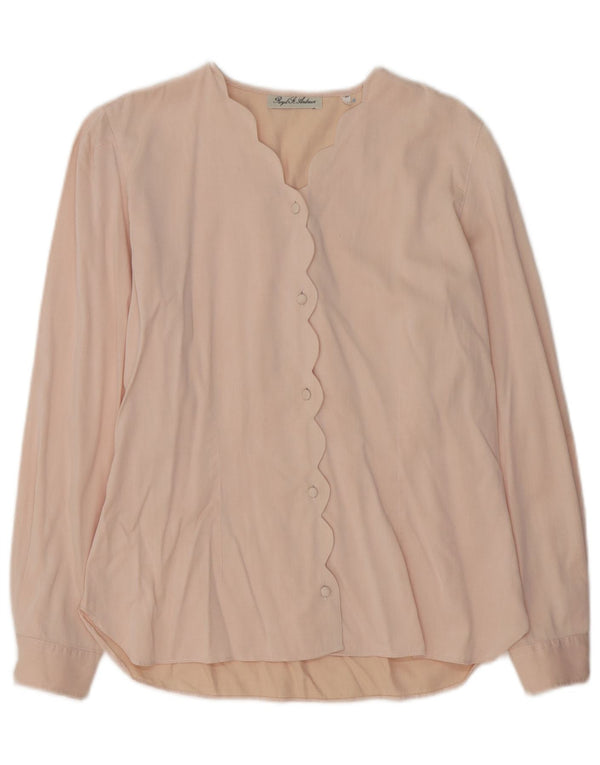 Bluză Cămașă Vintage Femei IT 44 Bumbac Roz Mediu