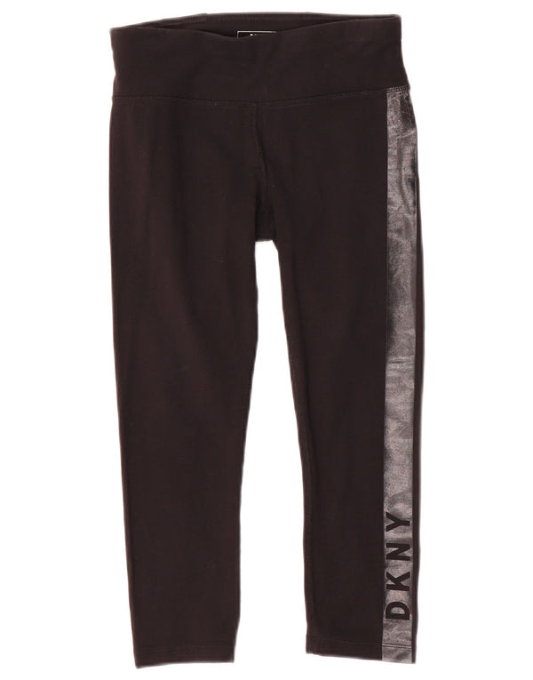 Leggings Capri cu grafic Dkny pentru femei UK 4 XS bumbac negru color bloc