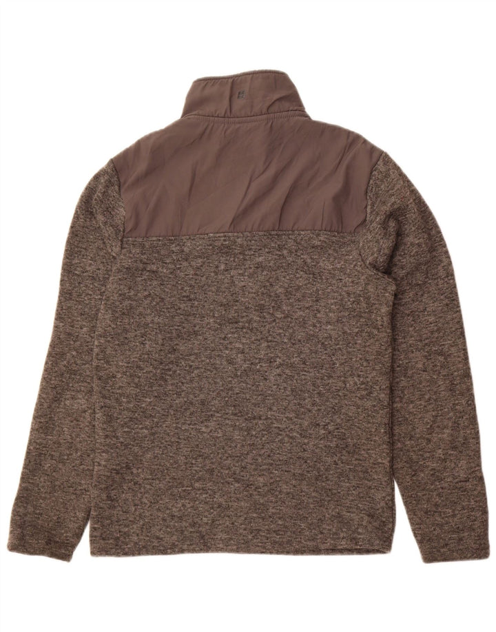 Hanorac pentru bărbați Mountain Warehouse, cu fermoar, cu gât, pulat, gri mic