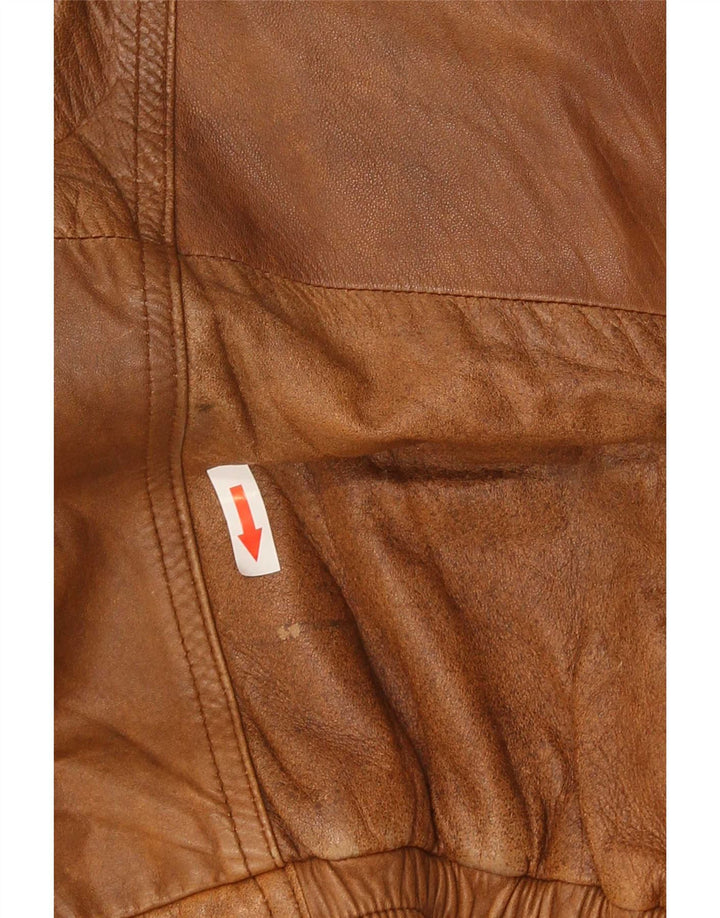 Geaca de piele vintage pentru barbati IT 56 2XL maro