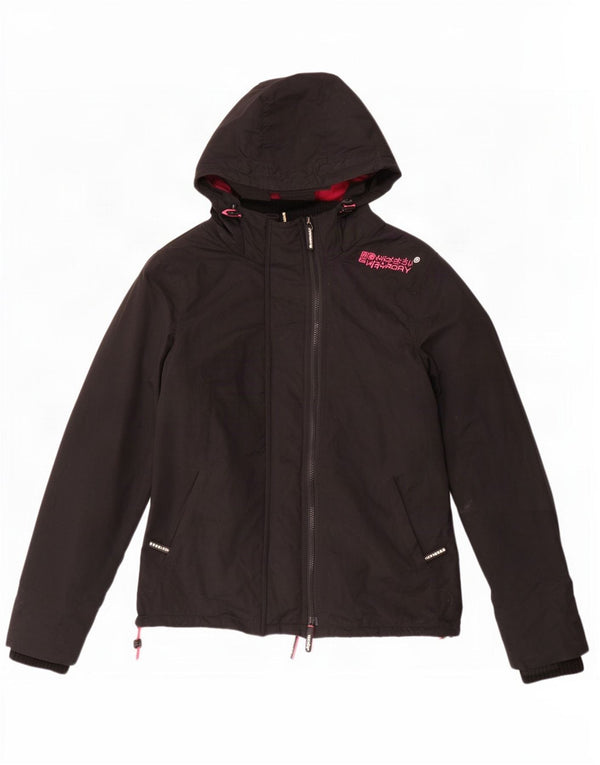 Jachetă Windbreaker cu glugă Superdry pentru femei UK 14 Large Black