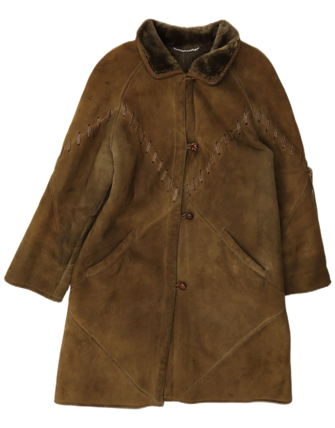 Palton din shearling pentru femei Igi & IT 42 Medium Khaki