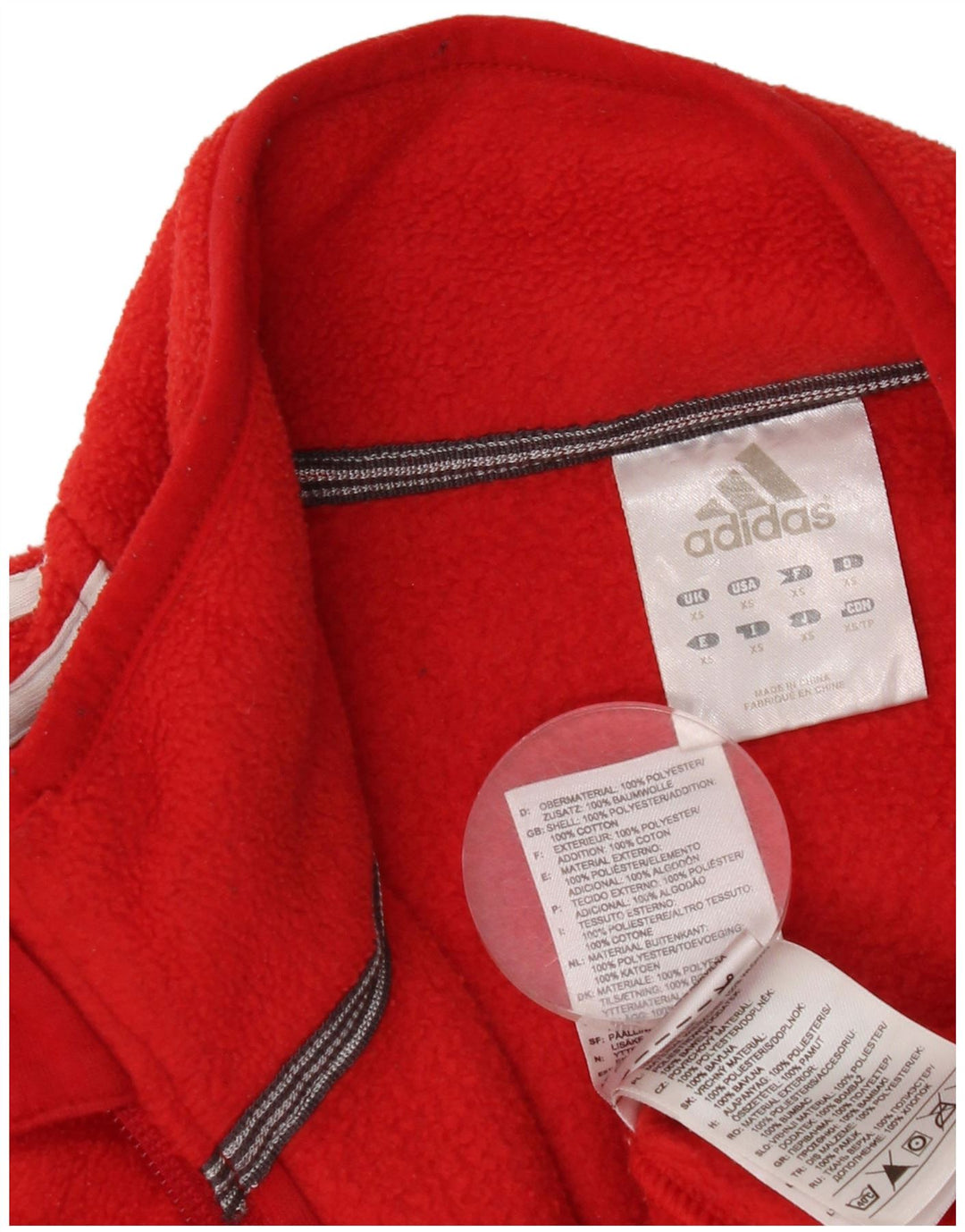 Jachetă fleece pentru bărbați Adidas UK 34 XS poliester roșu