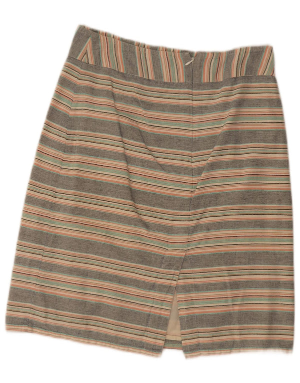 Fat Face Womens Pencil Skirt UK 10 Small W30 Multicoloured Striped Cotton