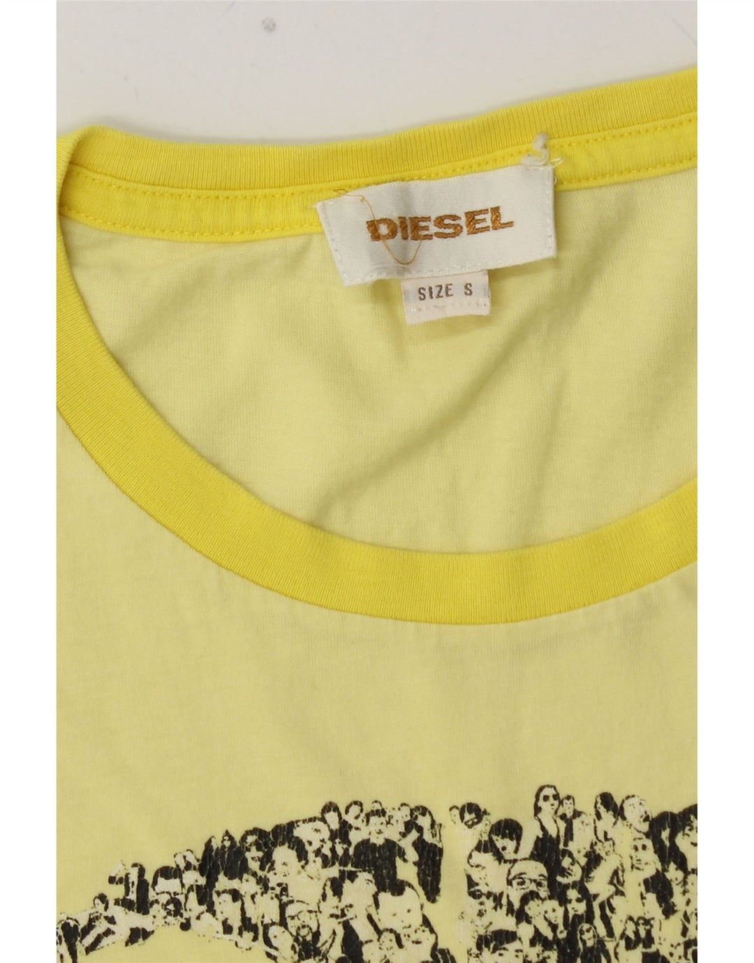 Tricou grafic pentru bărbați DIESEL Top mic galben Colorblock