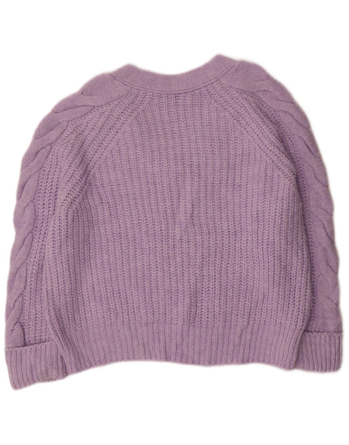 Marks & Spencer Pulover supradimensionat pentru femei cu decolteu în V UK 14 Violet mediu