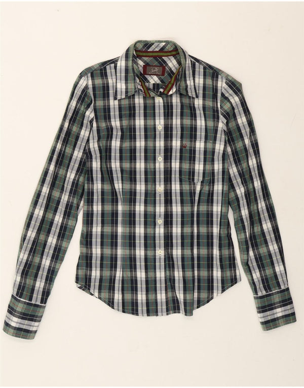 Cămașă pentru femei Scout UK 12, bumbac verde mediu cu carouri
