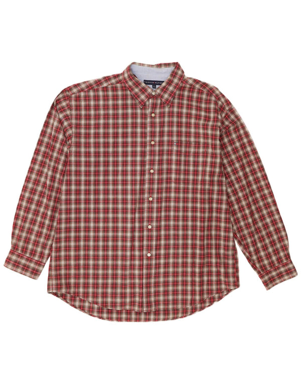Cămașă pentru bărbați Tommy Hilfiger XL, bumbac cu carouri roșii