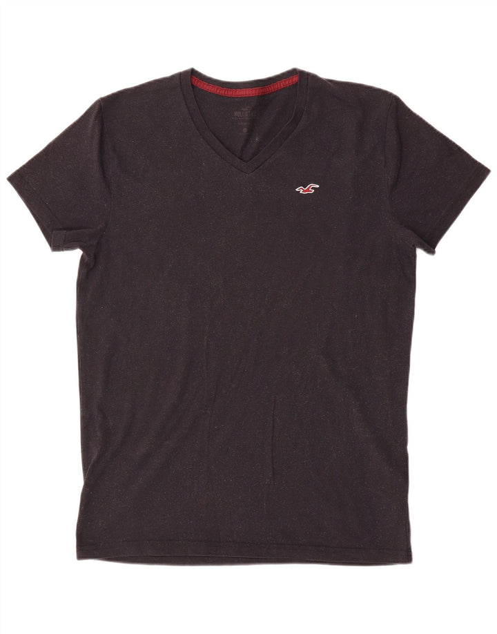 Tricou pentru bărbați Hollister Top din bumbac gri mediu
