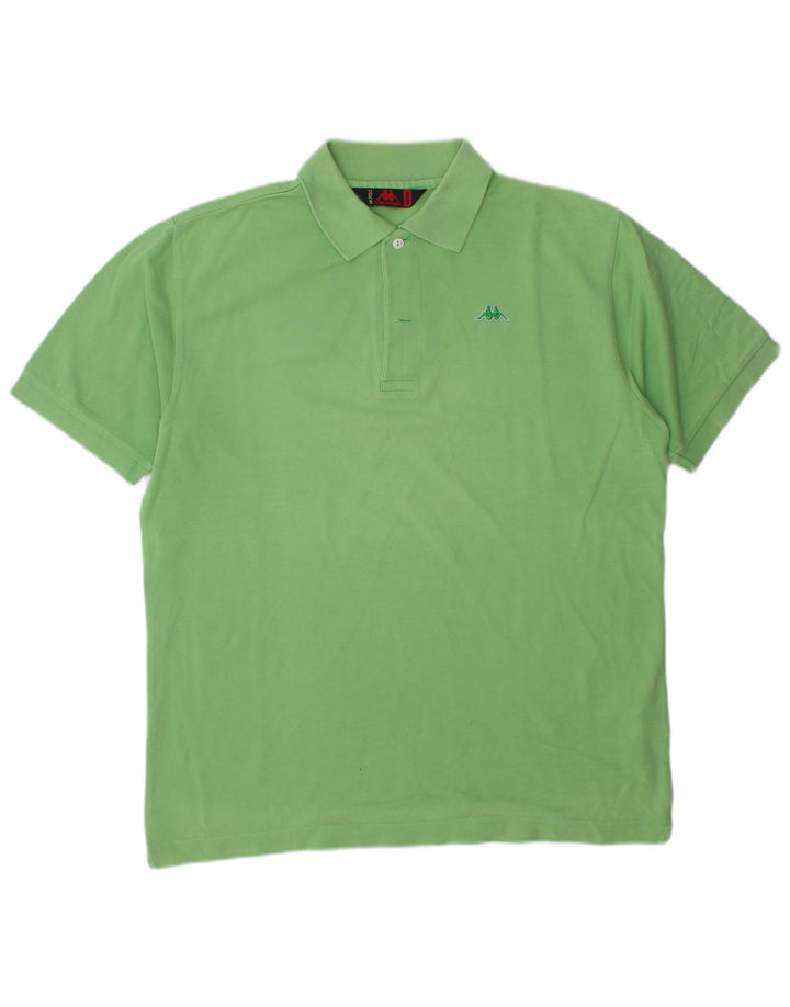 Cămașă polo pentru bărbați Kappa, bumbac verde mediu