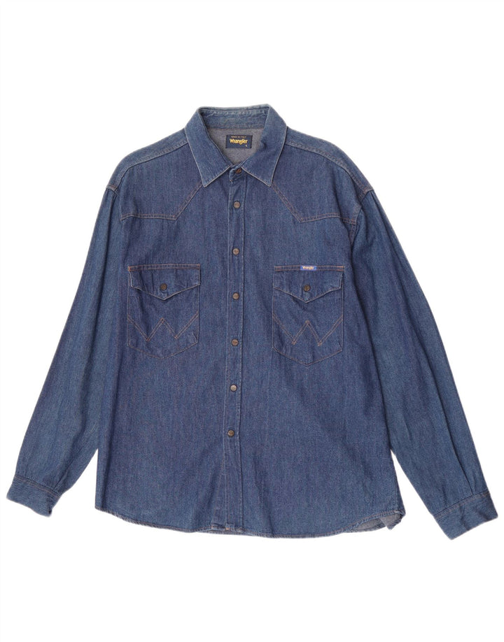 Cămașă din blugi pentru bărbați Wrangler, bumbac albastru mare