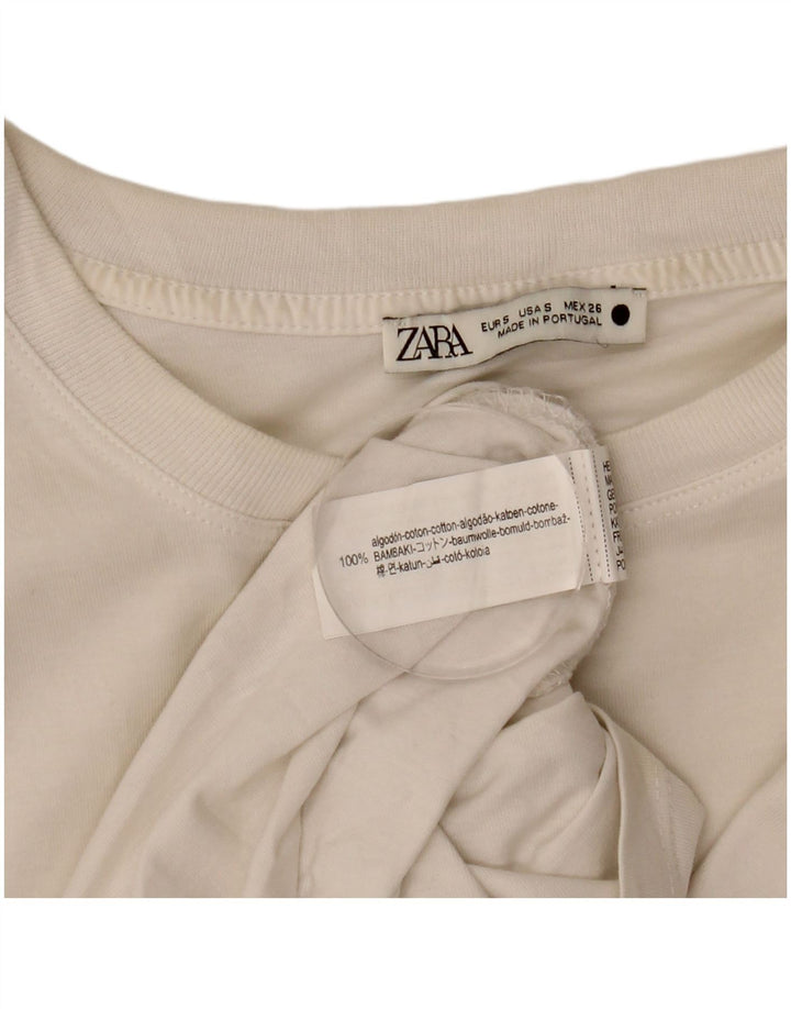 Vestă pentru femei Zara UK 10 Bumbac alb mic