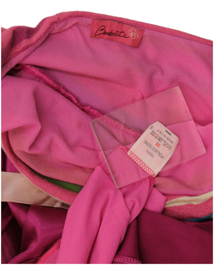 Rochie vintage pentru femei fără bretele UK 12 poliester cu dungi roz mediu