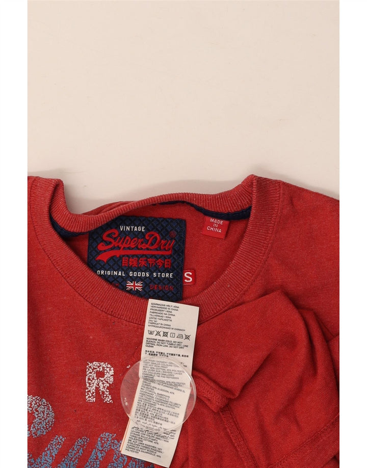 SUPERDRY tricou grafic pentru bărbați Top mic bumbac roșu