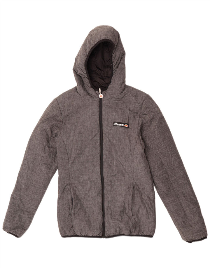 Jachetă căptușită reversibilă cu glugă pentru femei Ellesse UK 10, nailon gri mic