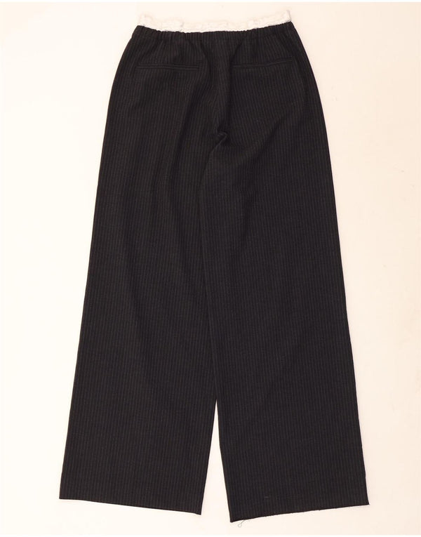 Pantaloni largi pentru femei cu talie înaltă Zara Medium L28 L31 Gri Pinstripe