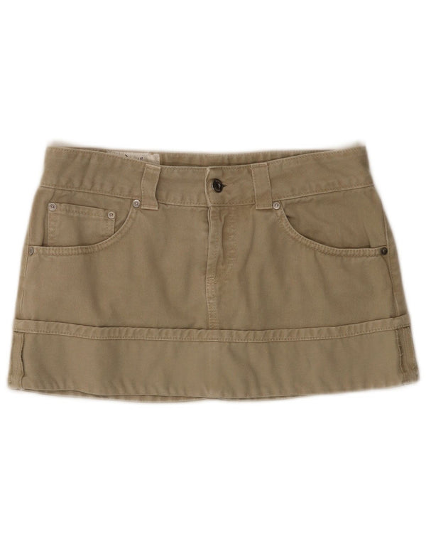 Dondup Mini Fusta Denim Vopsită Îmbrăcăminte W28 Bumbac Medium Kaki